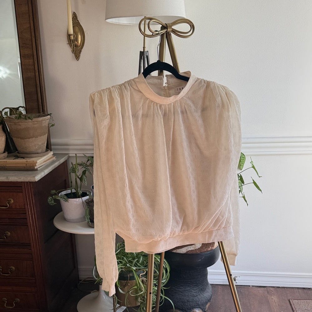 THML Cream Textured Women's Blouse